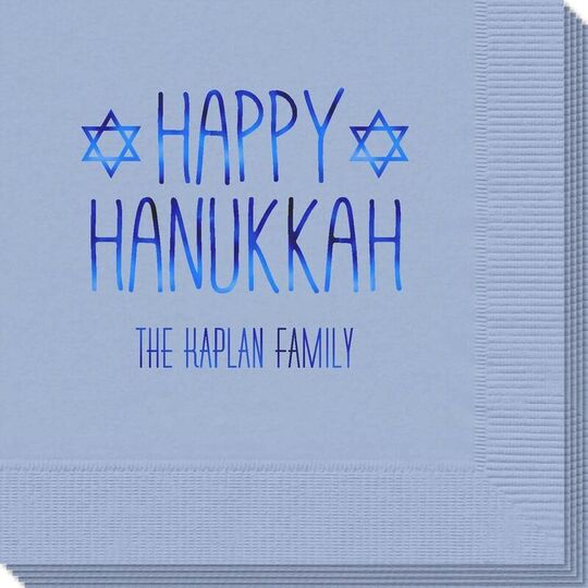 Happy Hanukkah Stars Napkins